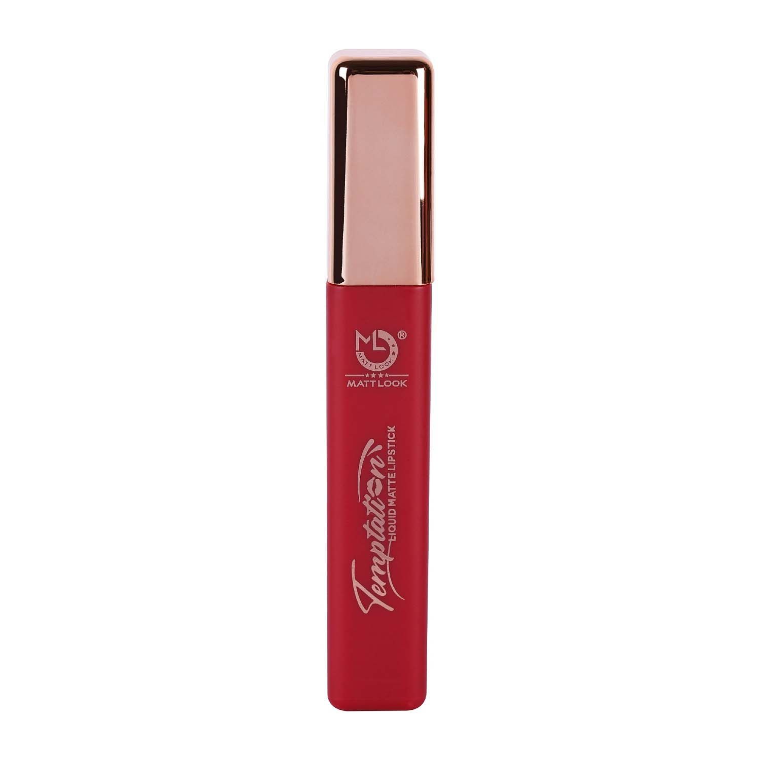 Buy Matt look Lip Makeup Temptation Liquid Matte Lipstick, Red Velvet (5ml) - Purplle