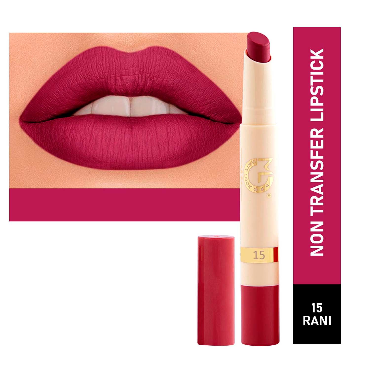 Buy Matt look Velvet Smooth Non-Transfer, Long Lasting & Water Proof Lipstick, Rani (2gm) - Purplle