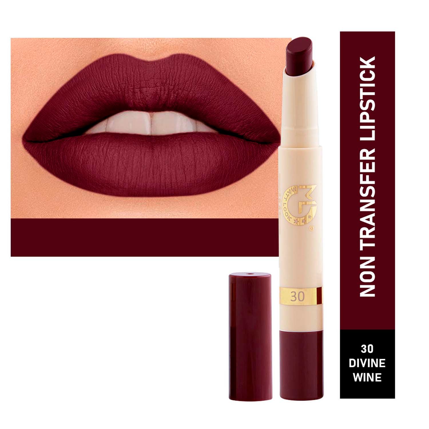 Buy Matt look Velvet Smooth Non-Transfer, Long Lasting & Water Proof Lipstick, Divine Wine (2gm) - Purplle