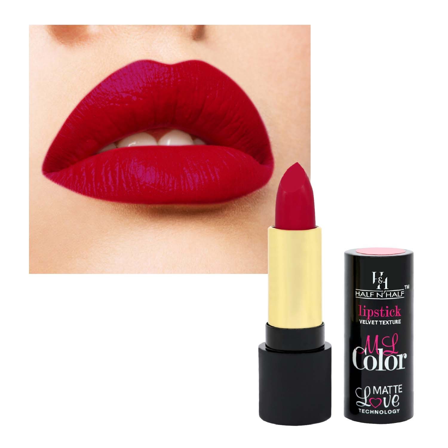 Buy Half N Half Velvet Matte Texture Lipstick My Colour, Metallic-Maroon (3.8gm) - Purplle