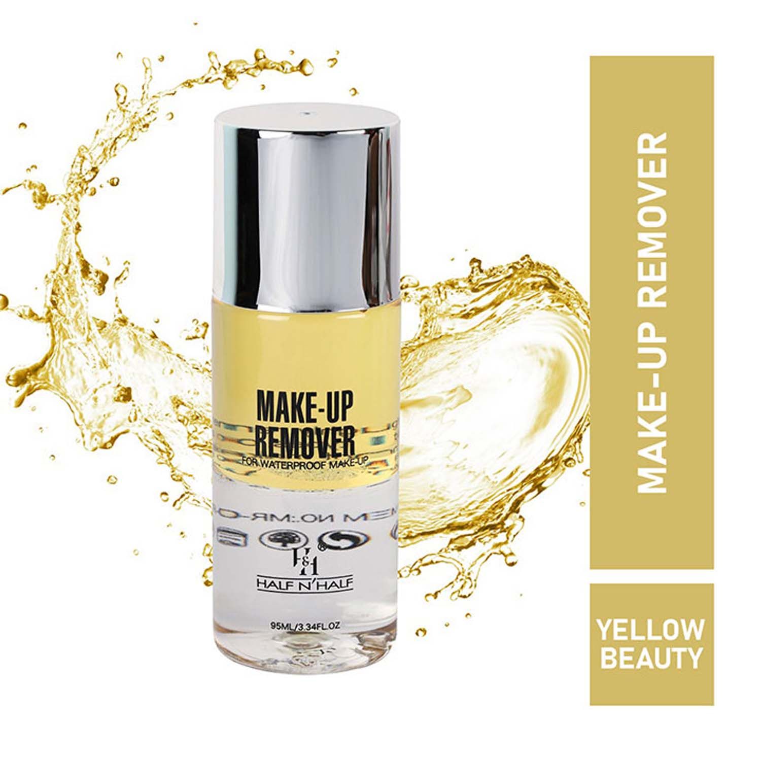 Buy Half N Half Make-up Remover for Waterproof Make-up, Yellow Beauty (95ml) - Purplle