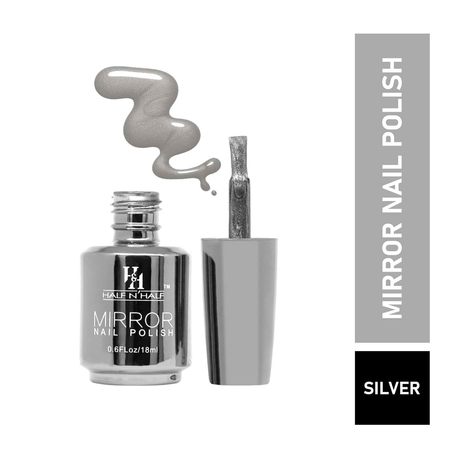 Buy Half N Half Mirror Nail Polish, A-Silver (18ml) - Purplle