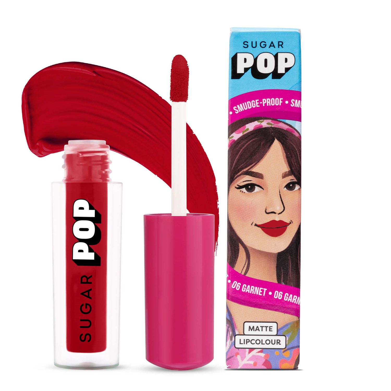 Buy SUGAR POP MatteA  Lipcolour - 06 Garnet (Wine) a€“ 1.6 ml l RedA  Lipstick for Women l  Smudge Proof - Purplle