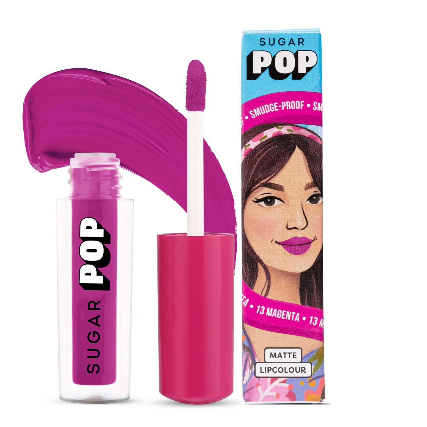 Buy SUGAR POP Matte Lipcolour - 13 Magenta (Dark Pink) a€“ 1.6 ml - Pink Lipstick for Women l Smudge Proof - Purplle