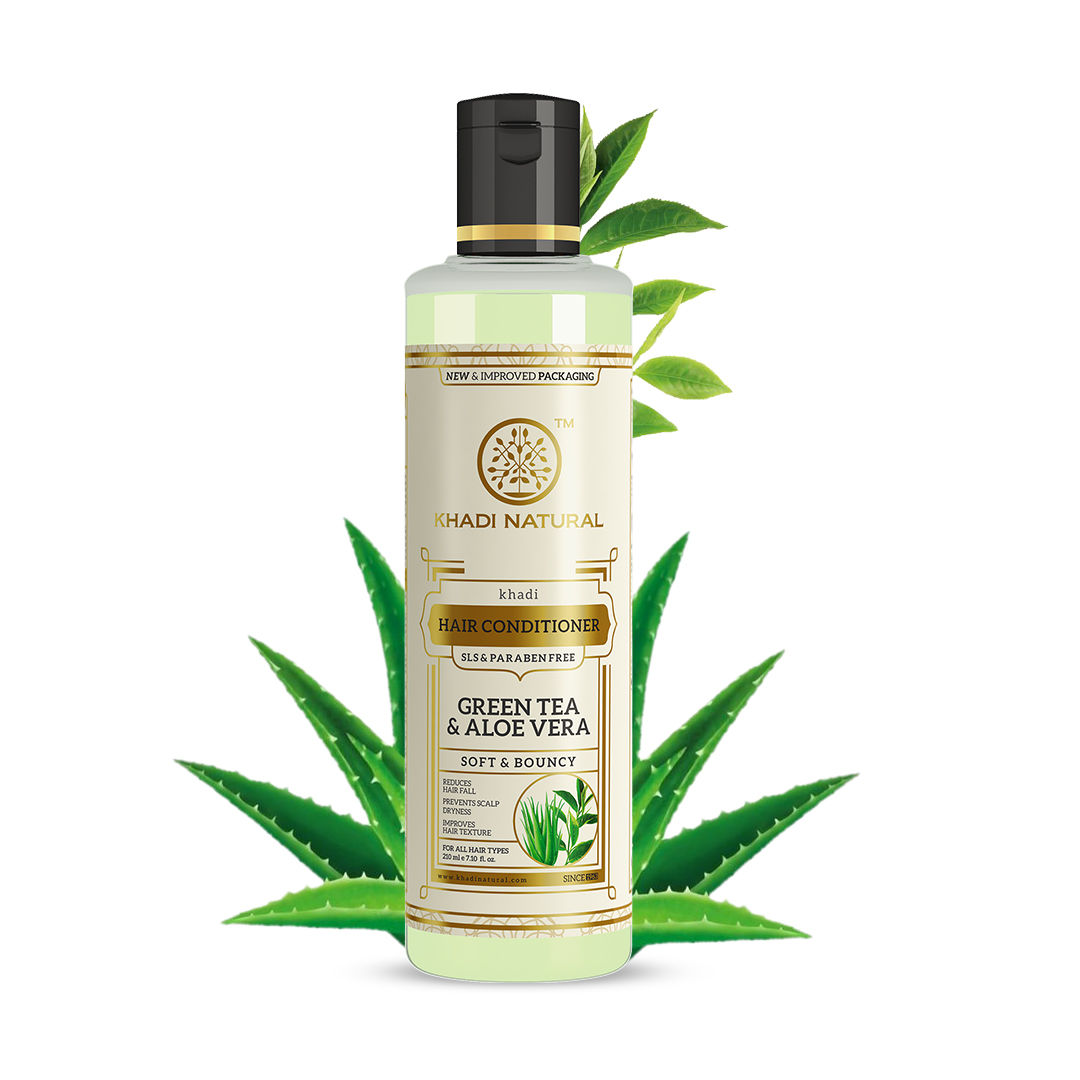 Buy Khadi Natural Green Tea & Aloevera Herbal Hair Conditioner - SLS & Paraben Free(210ml) - Purplle