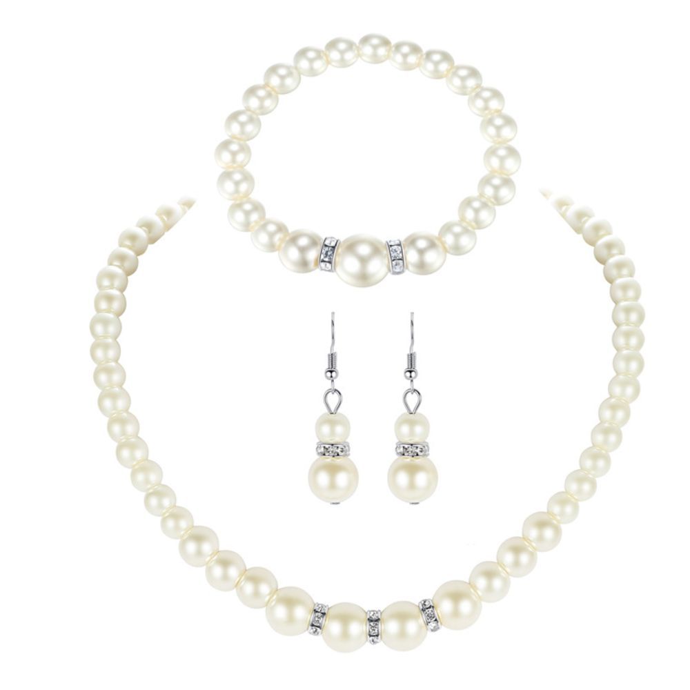 Buy Yellow Chimes Classic White Pearls Evergreen Fashion Style Pearl Necklace Set with Bracelet Stylish Jewellery Set for Women & Girls - Purplle