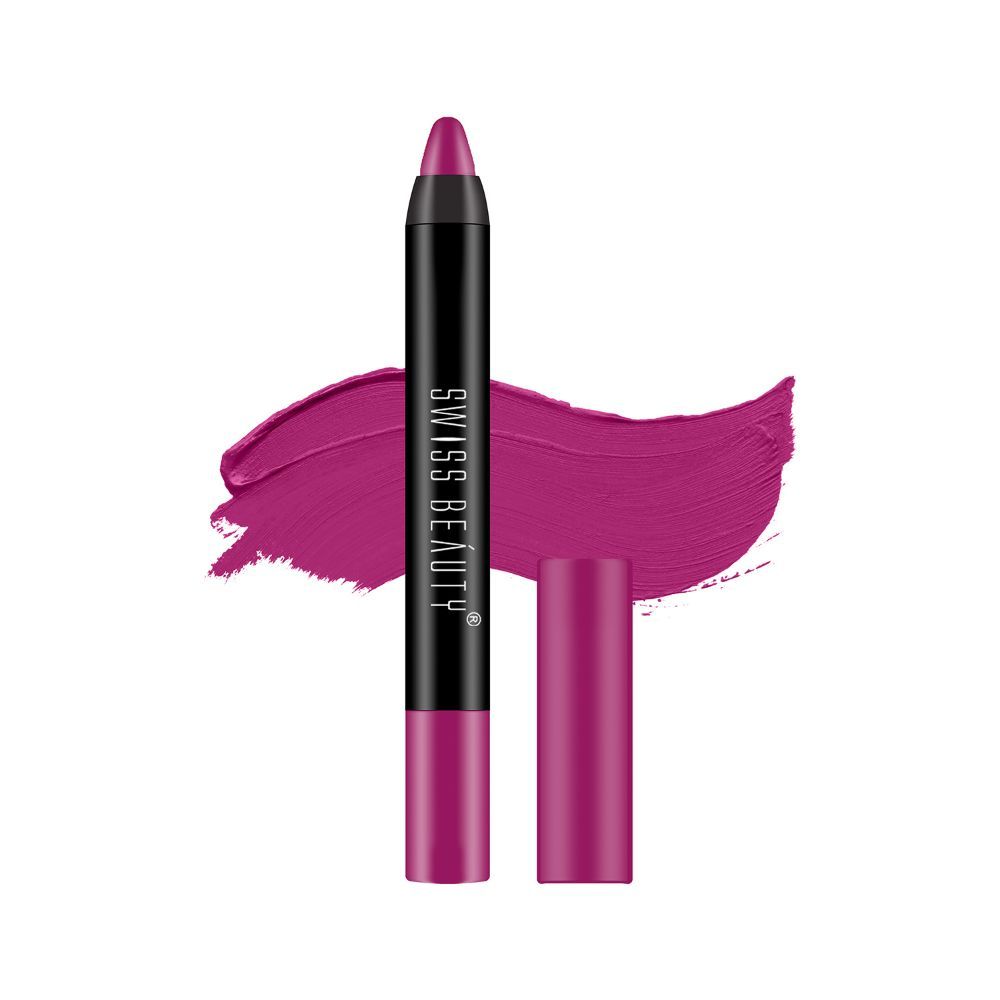 Buy Swiss Beauty Stay on Matte Crayon Lipstick SB-214-08 (Crayon) 3.5g - Purplle