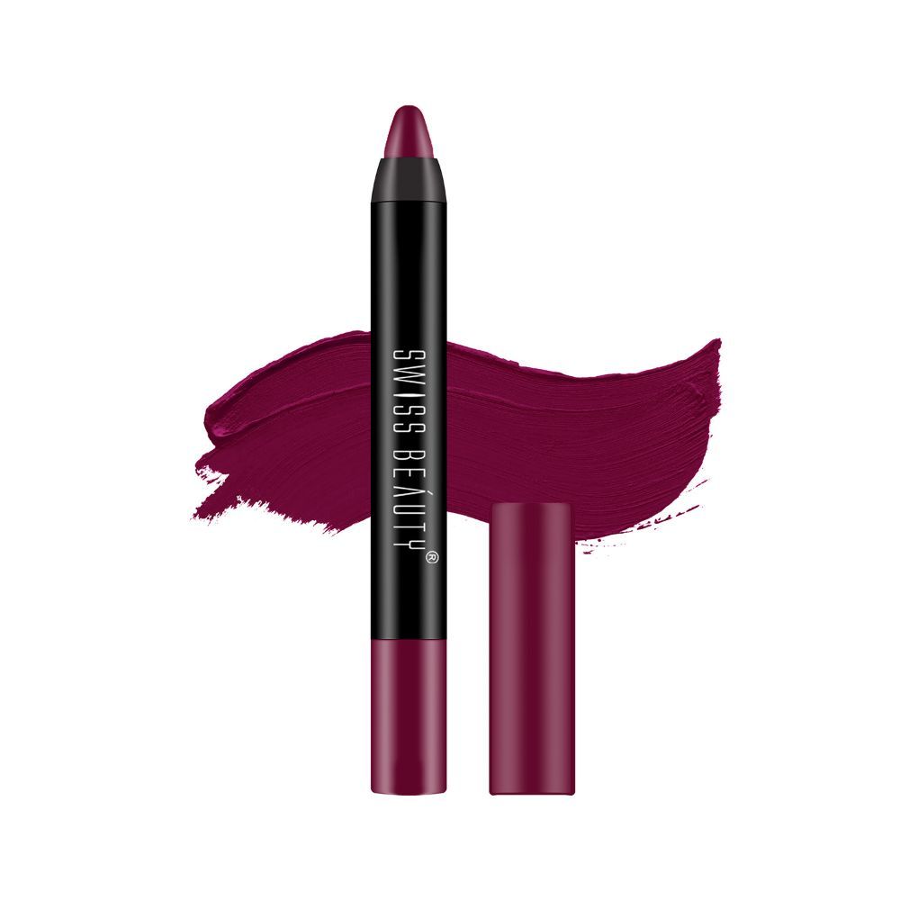 Buy Swiss Beauty Stay on Matte Crayon Lipstick SB-214-11 (Crayon) 3.5g - Purplle