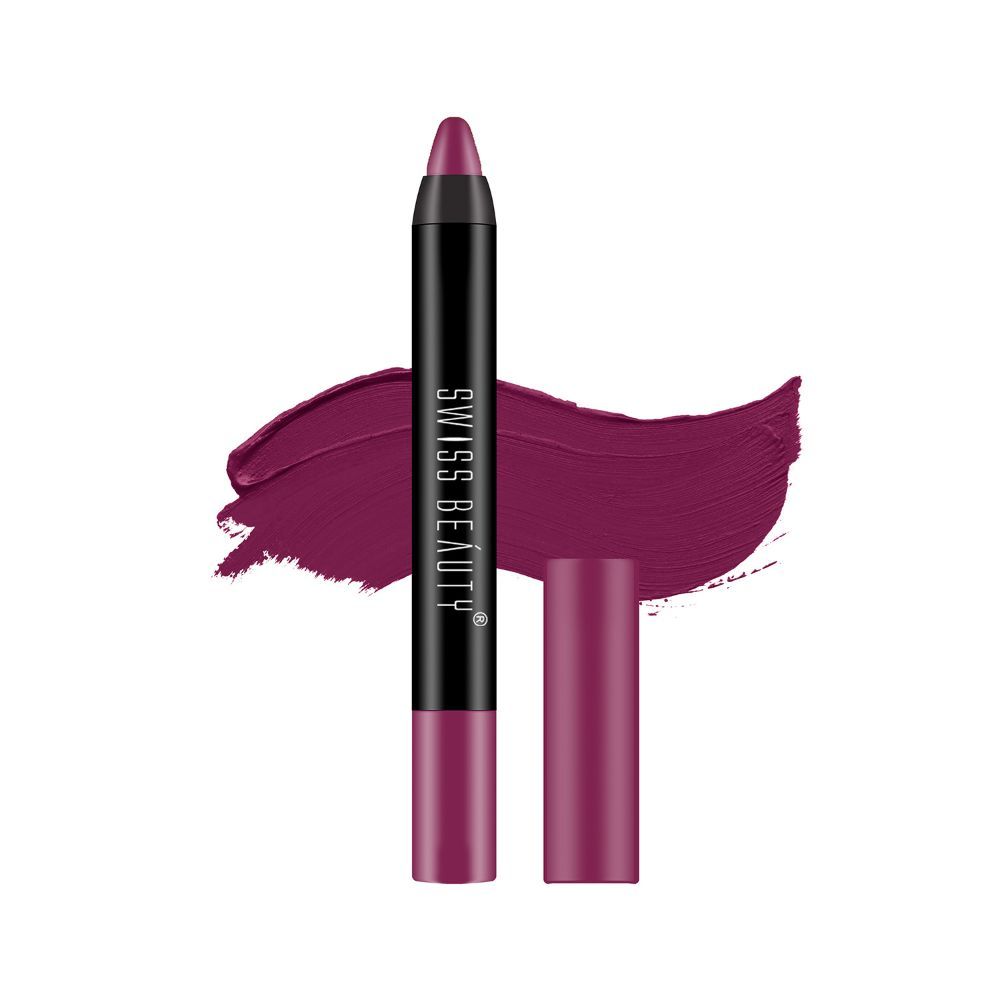 Buy Swiss Beauty Stay on Matte Crayon Lipstick SB-214-24 (Crayon) 3.5g - Purplle