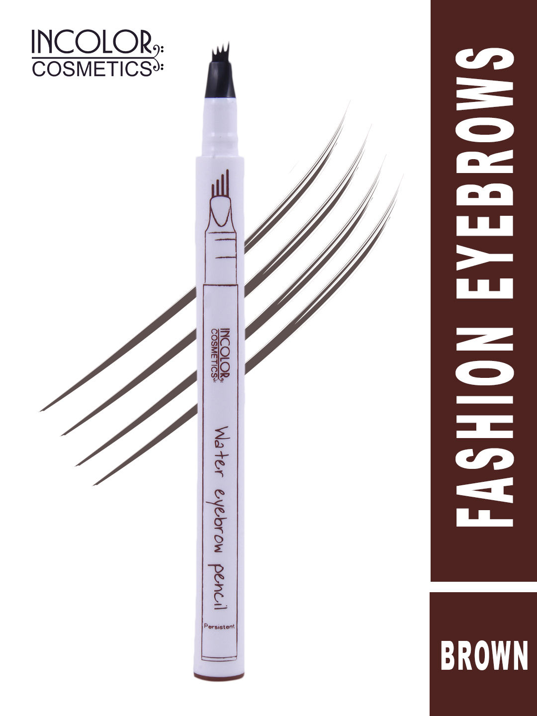 Buy Incolor 4 Forked Long Lasting Fashion Eyebrow Pencil Brown 2 Gms - Purplle