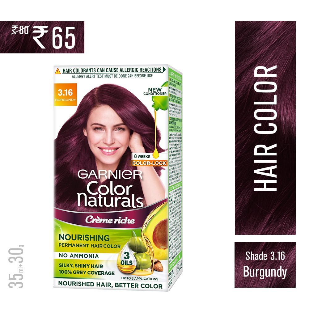 Buy Garnier Color Naturals Cream Burgundy 3.16  (35ml + 30 g) - Purplle