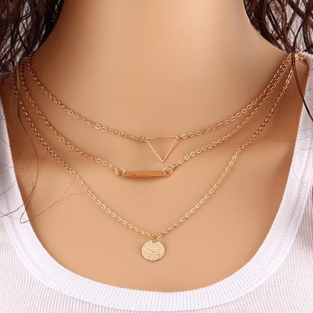 Jewels galaxy gold online plated layered necklace