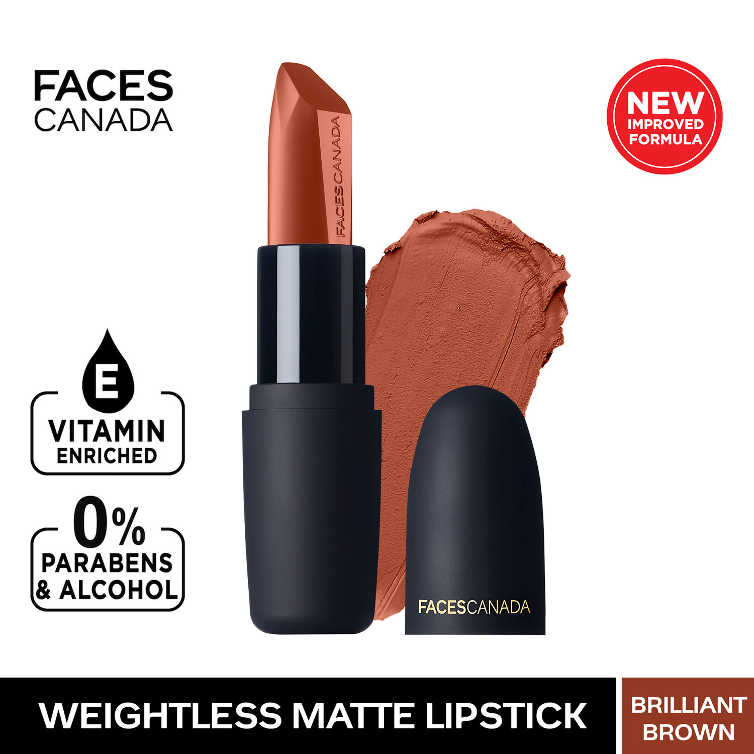 Buy Faces Canada Weightless Matte Finish Lipstick Brilliant Brown P04 (4.5 g) - Purplle