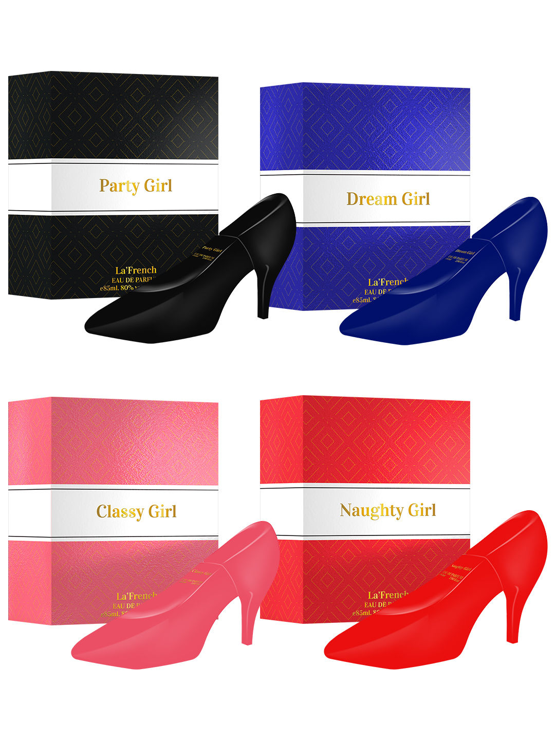Buy La French Party girl, Dream girl, Classy girl & Naughty girl Perfume, 100ml Each (Pack of 4) - Purplle