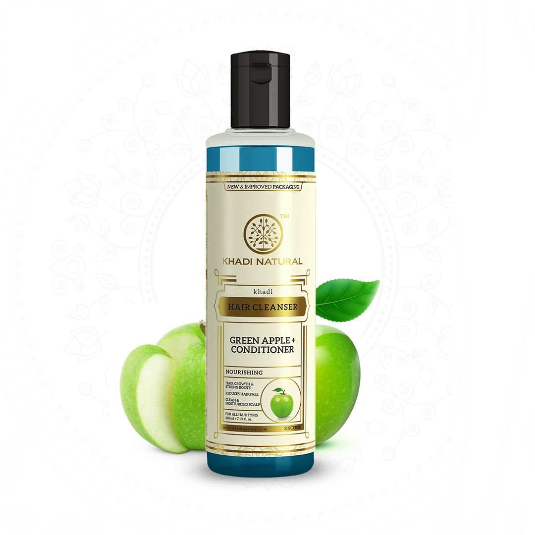 Buy Khadi Natural Green Apple + Conditioner Hair Cleanser | Reduce Hair Fall - (210ml) - Purplle