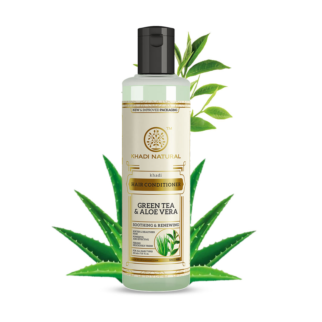 Buy Khadi Natural Green Tea & Aloe Vera Hair Conditioner| Revitalizes Hair & Scalp - (210ml) - Purplle