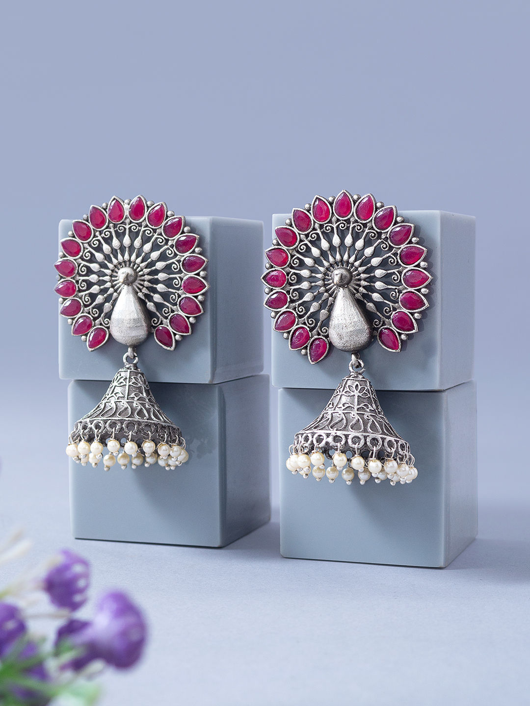 Peacock sales shaped earrings