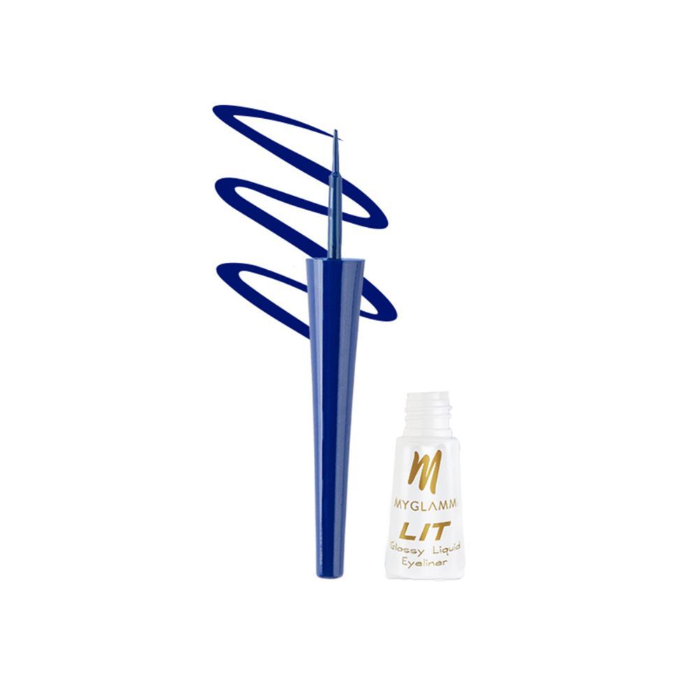 Buy MyGlamm LIT Glossy Liquid Eyeliner-Blue Birthday (3.5 ml) - Purplle