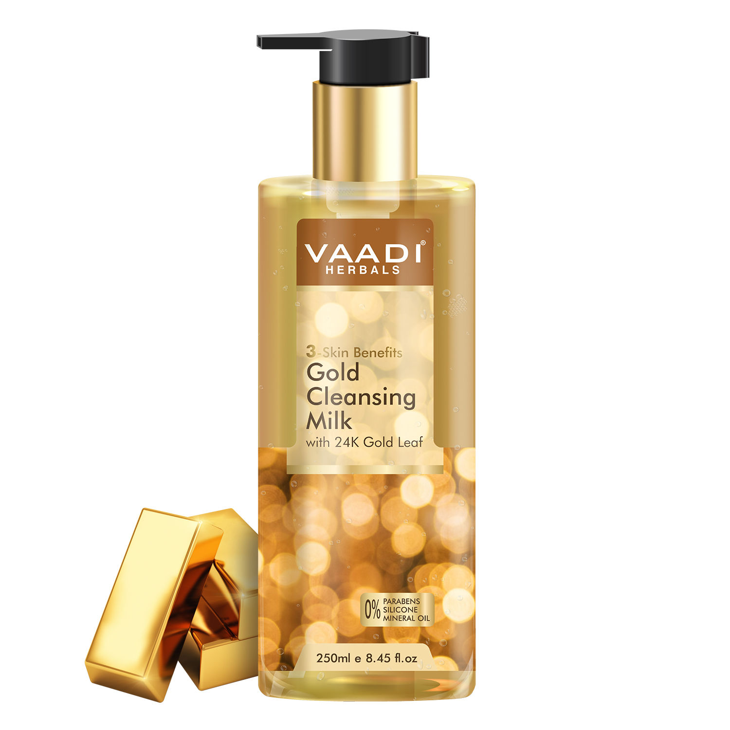 Buy Vaadi Herbals Gold Cleansing Milk with 24k Gold Leaf - 3-skin Benefits (250 ml) - Purplle