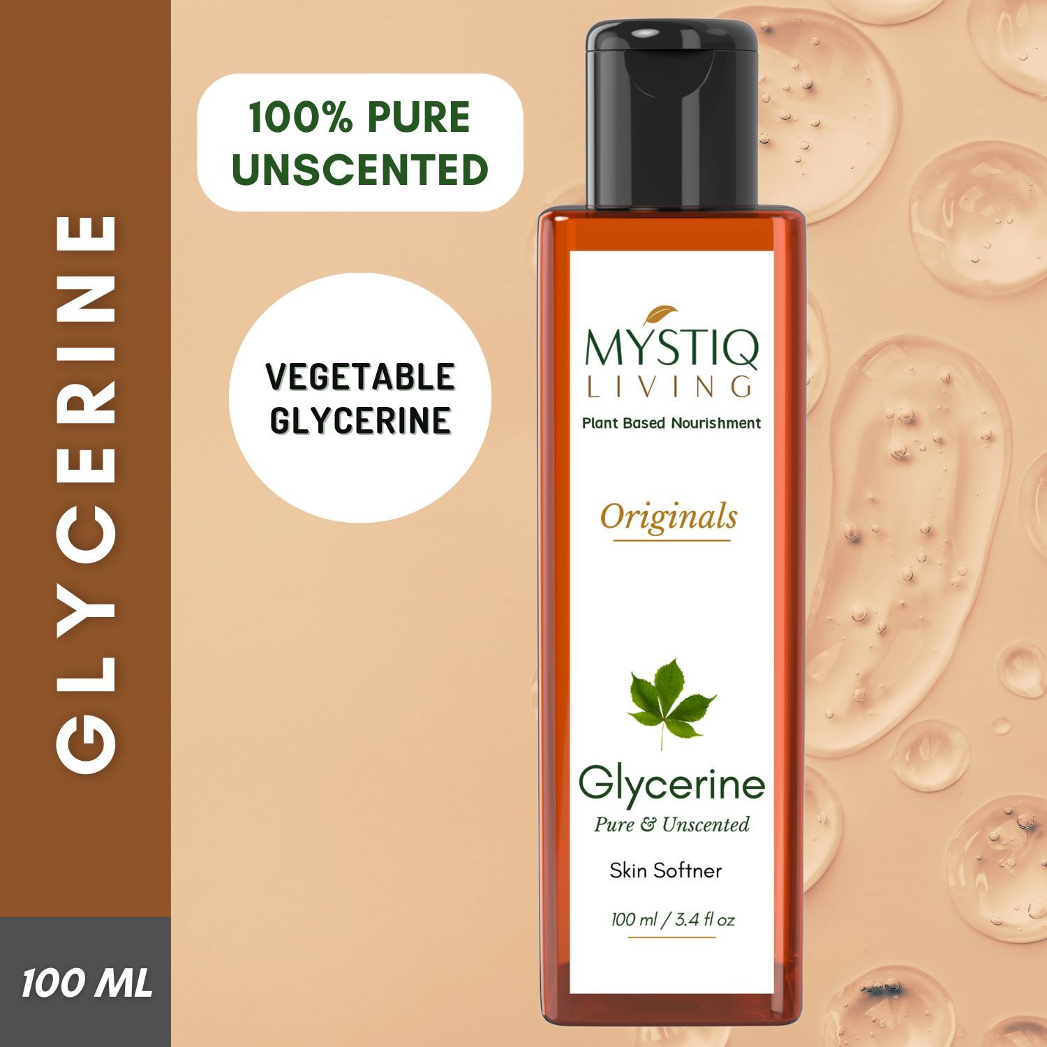 Buy Mystiq Living Glycerine - Plant Based (Pure and Unscented) | For Face Skin and Body Care -100 ML - Purplle