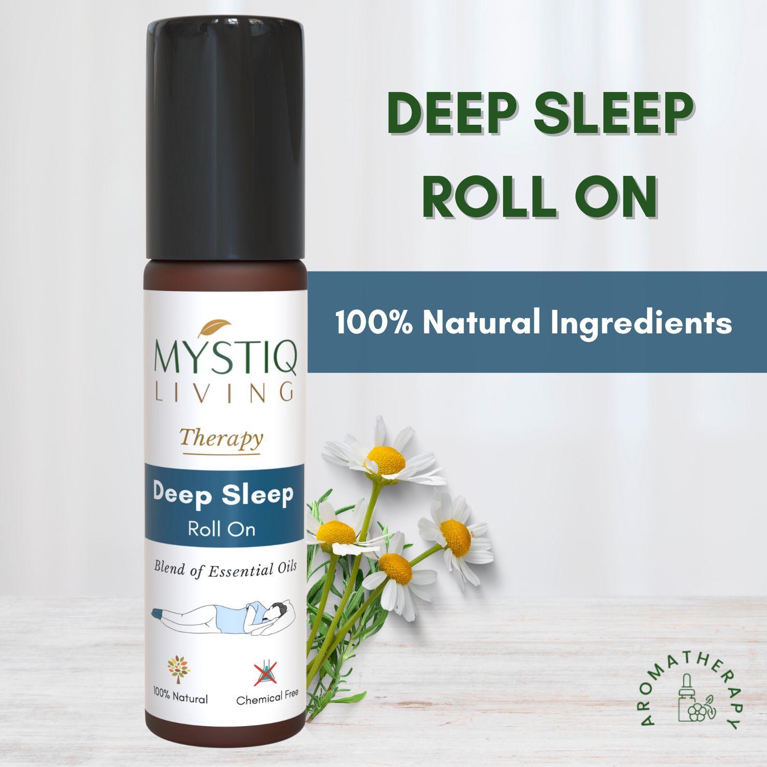 Buy Mystiq Living Therapy - Deep Sleep Roll On: Blend Of 100% Natural and Pure Essential Oils 10 ml - Purplle