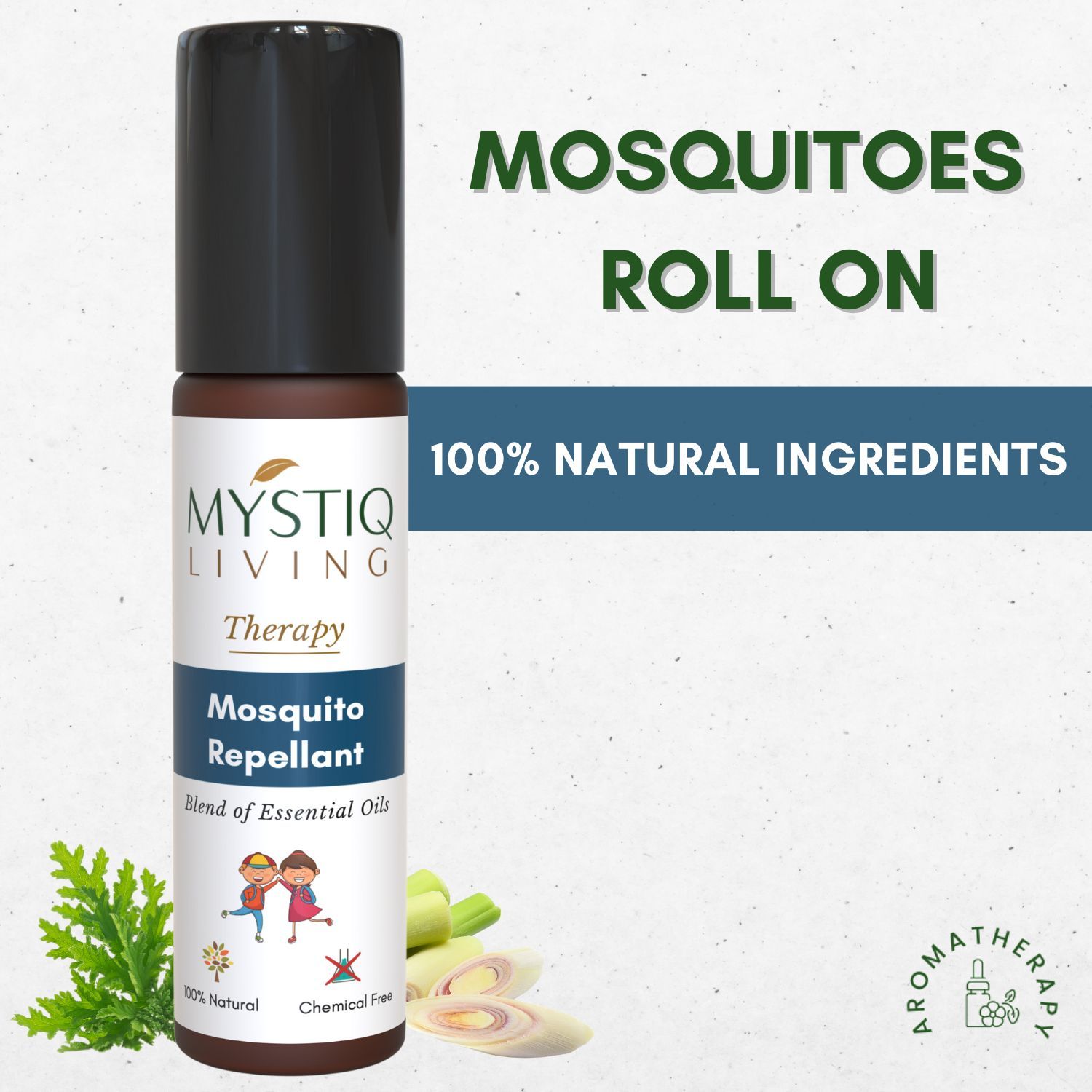 Buy Mystiq Living Therapy - Mosquito Repellant - Fabric Roll On: Blend Of 100% Natural and Pure Essential Oils in Roll On Bottle, Mosquito Repellant (Pack of 1) - Purplle