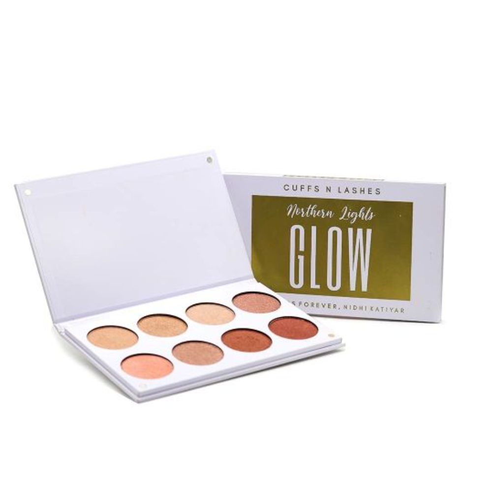 Buy Cuffs N Lashes Northern Lights Glow 8 Color Highlighter Palette 250GM - Purplle