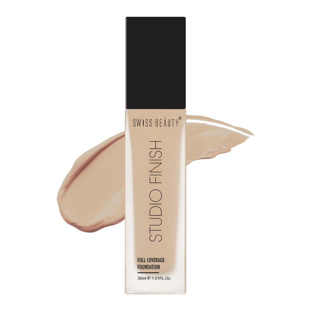 Buy Swiss Beauty Studio Finish Full Coverage Foundation - NATURAL BEIGE - 3 - 30 ml - Purplle