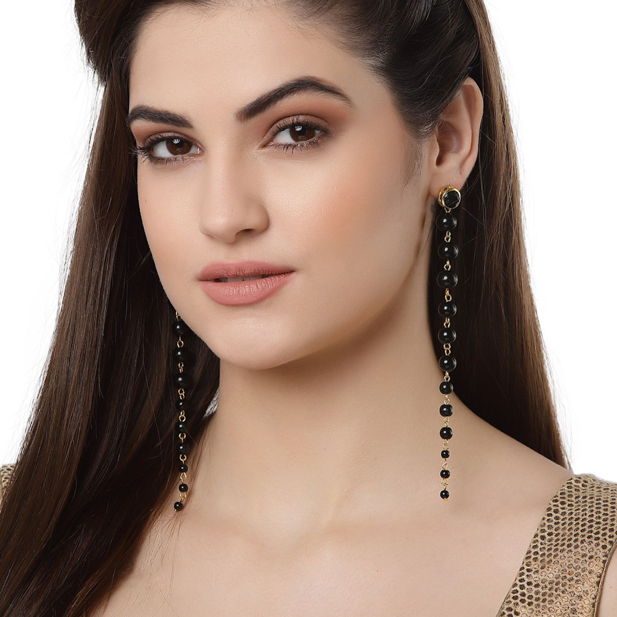 Luxury Rhinestone Vintage Tassel Earrings Drop Earring For Women Party  Jewelry Black Chains Long Dangle Earrings