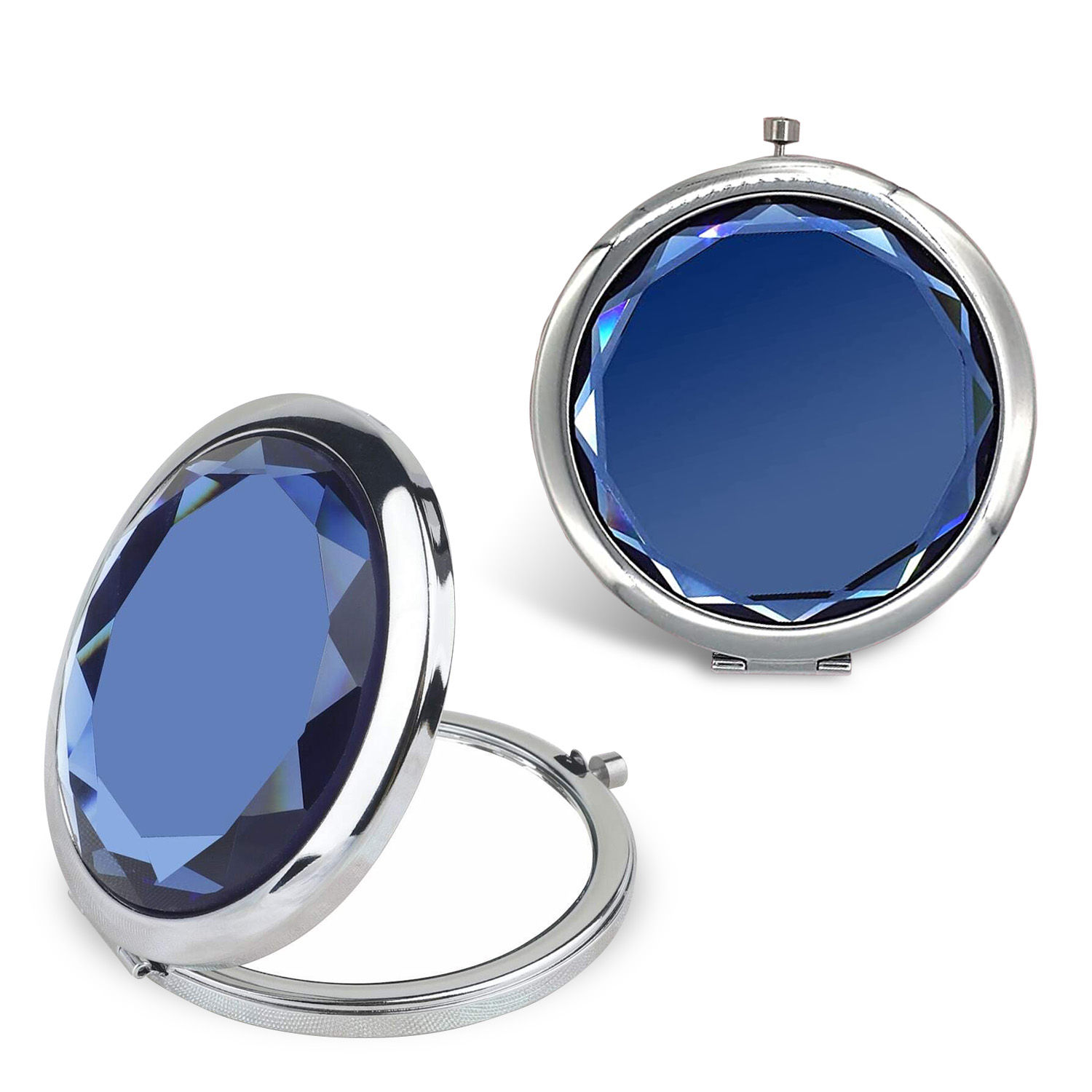 Buy Majestique Diamond Crystal Folding Makeup Mirror | Double-Sided 1X/2X Magnification | Perfect for Purse, Pocket and Travel - 1Pc/Multicolor - Purplle
