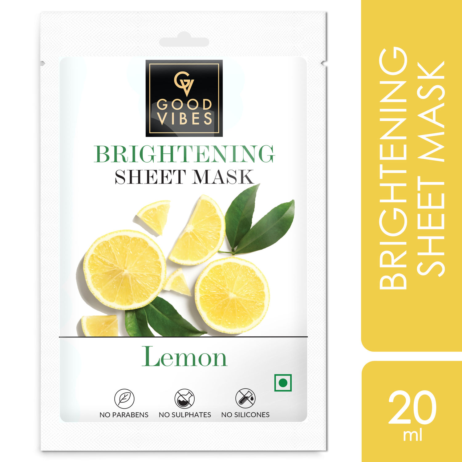 Buy Good Vibes Brightening Sheet Mask - Lemon (20 ml) - Purplle