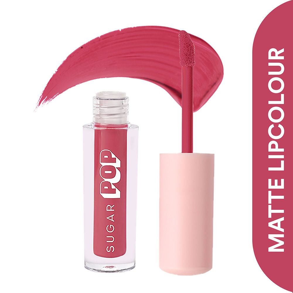 SUGAR POP Matte Lipcolour 20 Poppy Hot Pink 1.6 ml Lasts Up to 8 hours l Mauve Lipstick for Women l Non Drying Smudge Proof Long Lasting