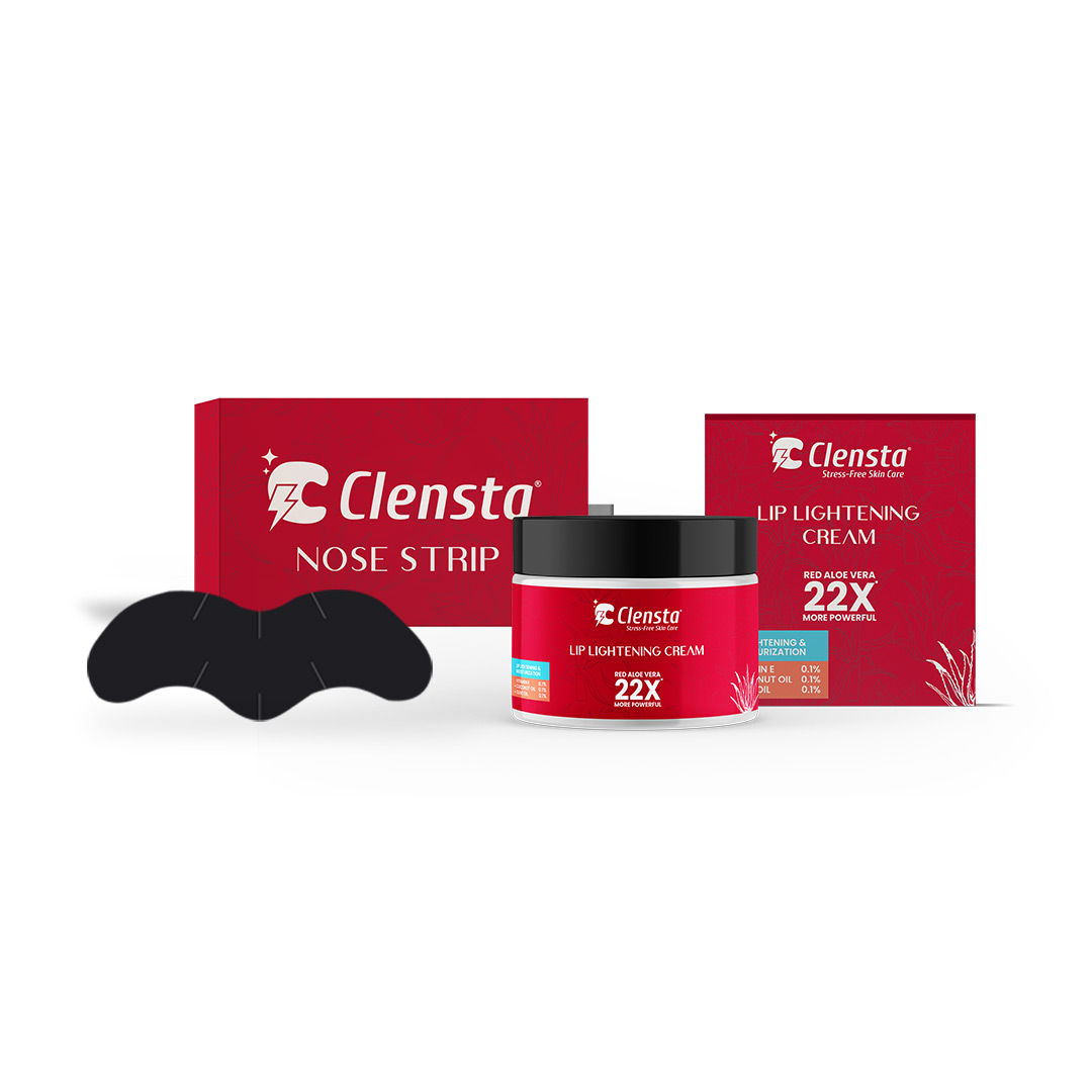 Buy Clensta Machismo Pack | Nose and Chin Strips - Blackhead Remover & Pore Cleanser | Lip Lightening Cream For Men - Purplle