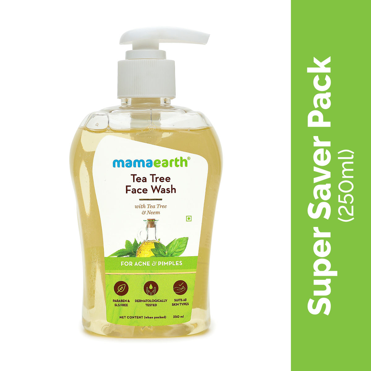 Buy Mamaearth Tea Tree Face Wash with Neem for Acne & Pimples (250 ml) - Purplle