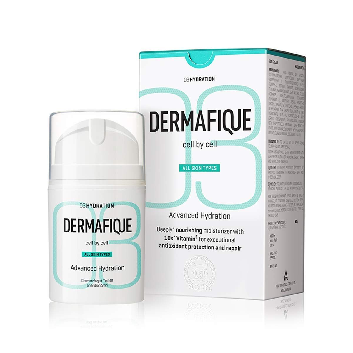 Buy Dermafique Advanced Hydration Day Cream – 50g, with 10x Vitamin E Benefit and Glycerine, Moisturizer for Face with Deep Hydration and Nourishment - Purplle