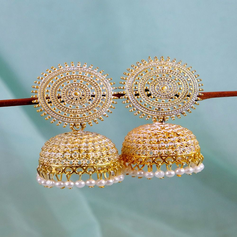 Round Peach Color Maang Tikka Set with Earring for Women | FashionCrab.com