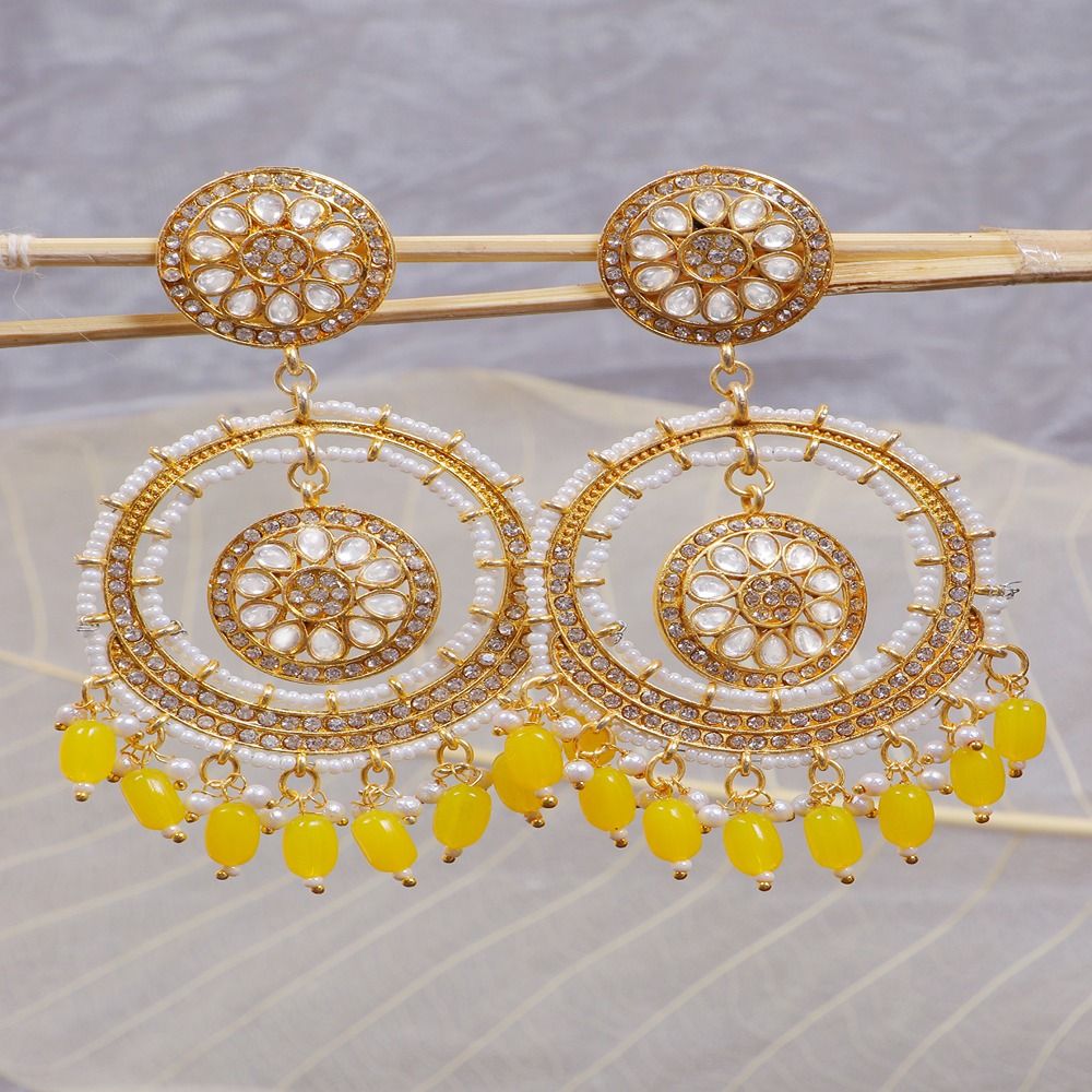Imitation Jewelry Trending Wedding Wear Designer Golden White Maang Tikka  Earring Set For Bridal EM66 – Buy Indian Fashion Jewellery