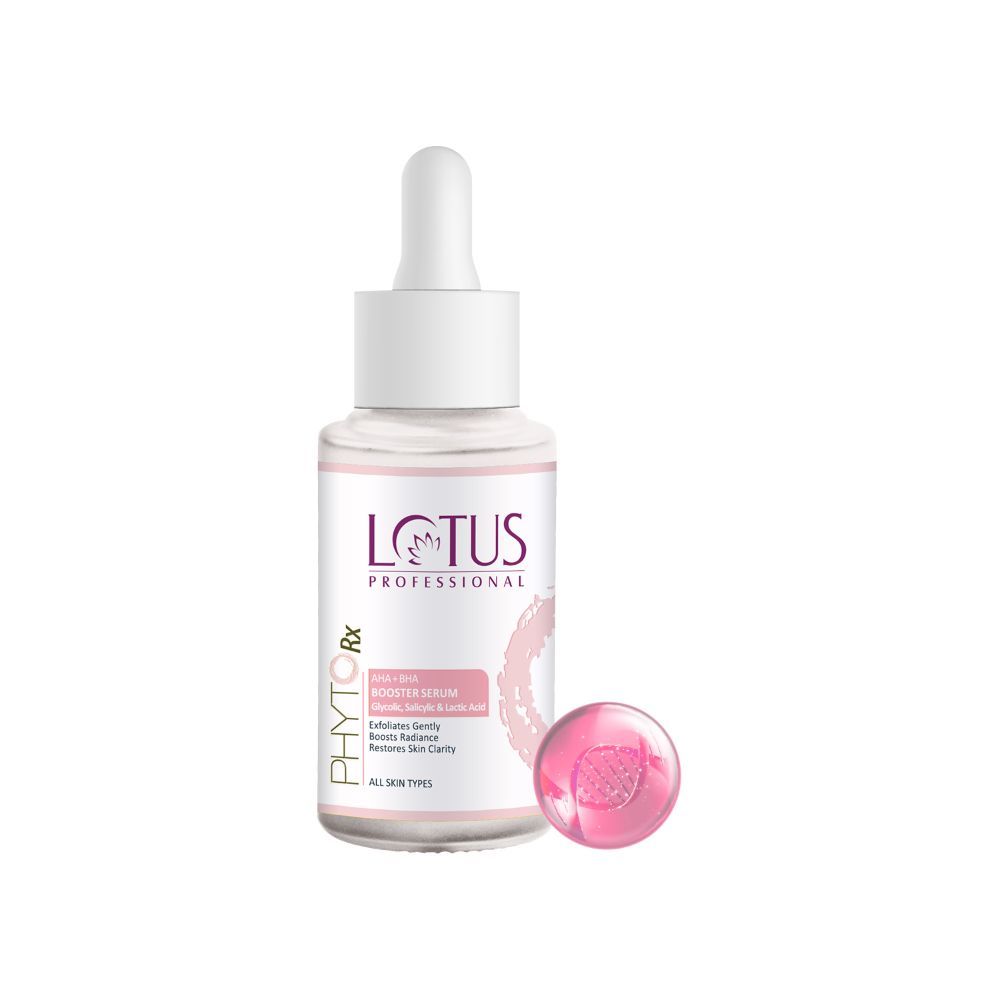 Buy Lotus Professional PhytoRx AHA+BHA Booster Serum | with Glycolic Acid, Salicylic Acid & Lactic Acid | Gentle Exfoliator | Clarifies Skin| 30ml - Purplle