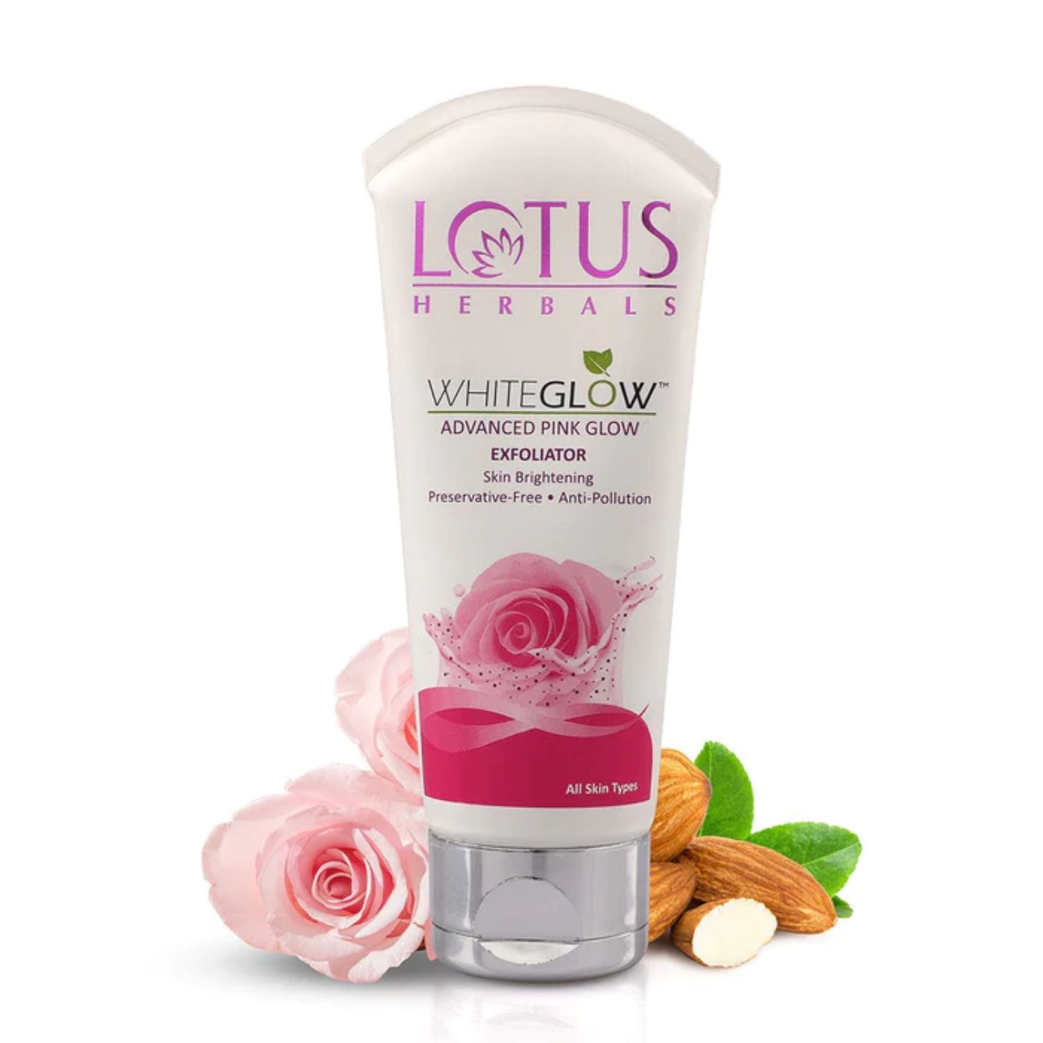 Buy Lotus Herbals Whiteglow Advanced Pink Glow Exfoliator | Brightens Skin | Preservative Free | For All Skin Types | 100g - Purplle