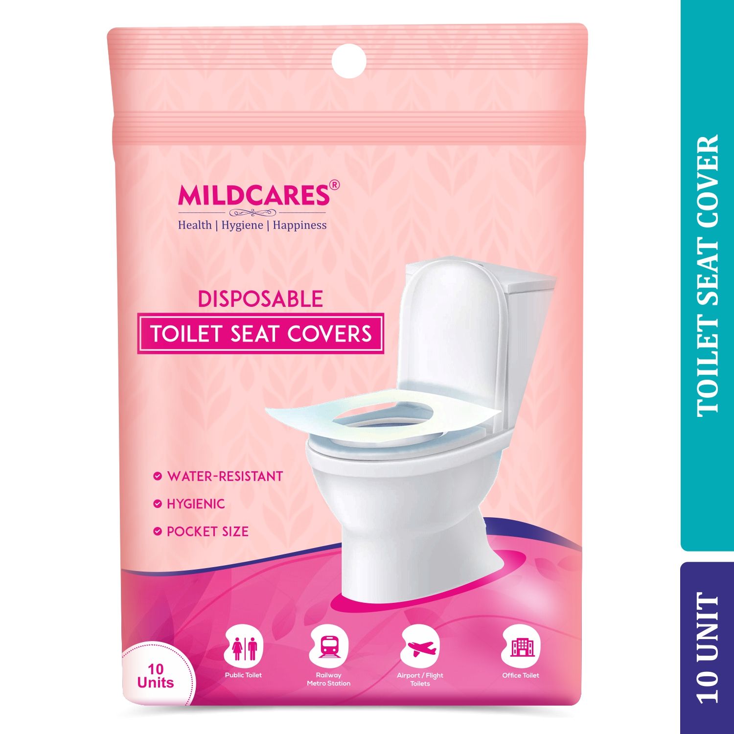 Buy MildCares Disposable Toilet Seat Covers - 10 Sheets | No Direct Contact with Unhygienic Seats | Easy To Dispose | Protects Against Germs | Reduces The Risk Of UTI | For Public Toilets | Travel-Friendly | Environment Friendly - Purplle