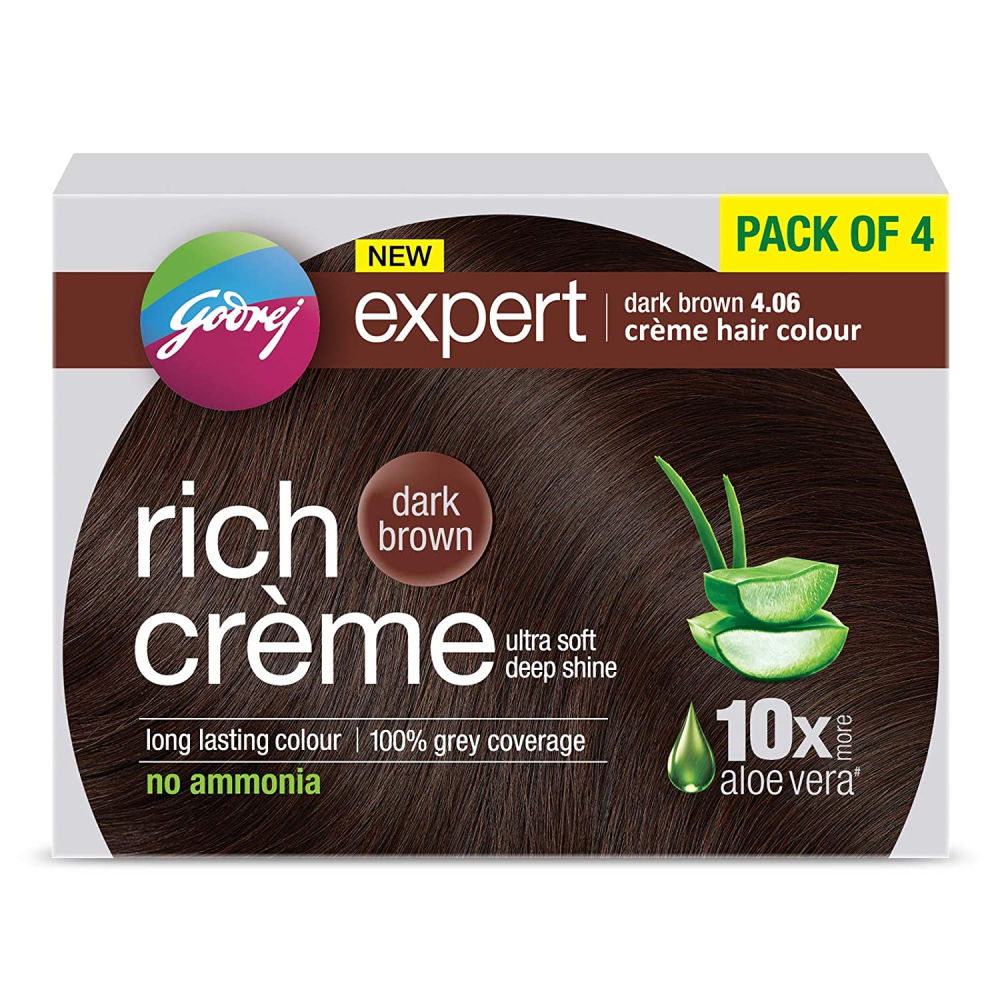 Buy Godrej Expert Creme Dark Brown - Pack of 4 80gm+80ml - Purplle