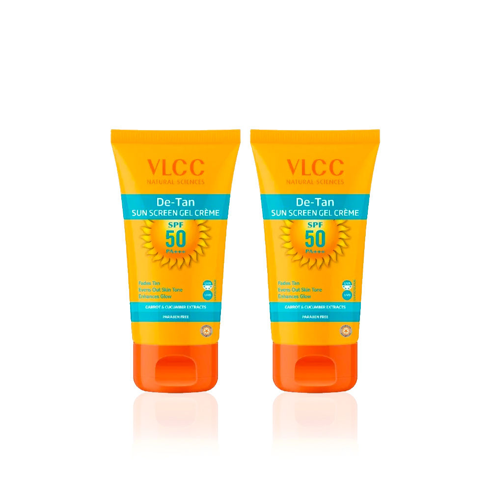 Buy VLCC De Tan SPF 50 Sunscreen Gel Creme (100 g) - Pack of 2 - Purplle