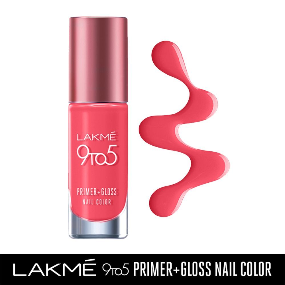 Buy Lakme 9 to 5 Primer + Gloss Nail Colour, PinkFlash, 6ml - Purplle