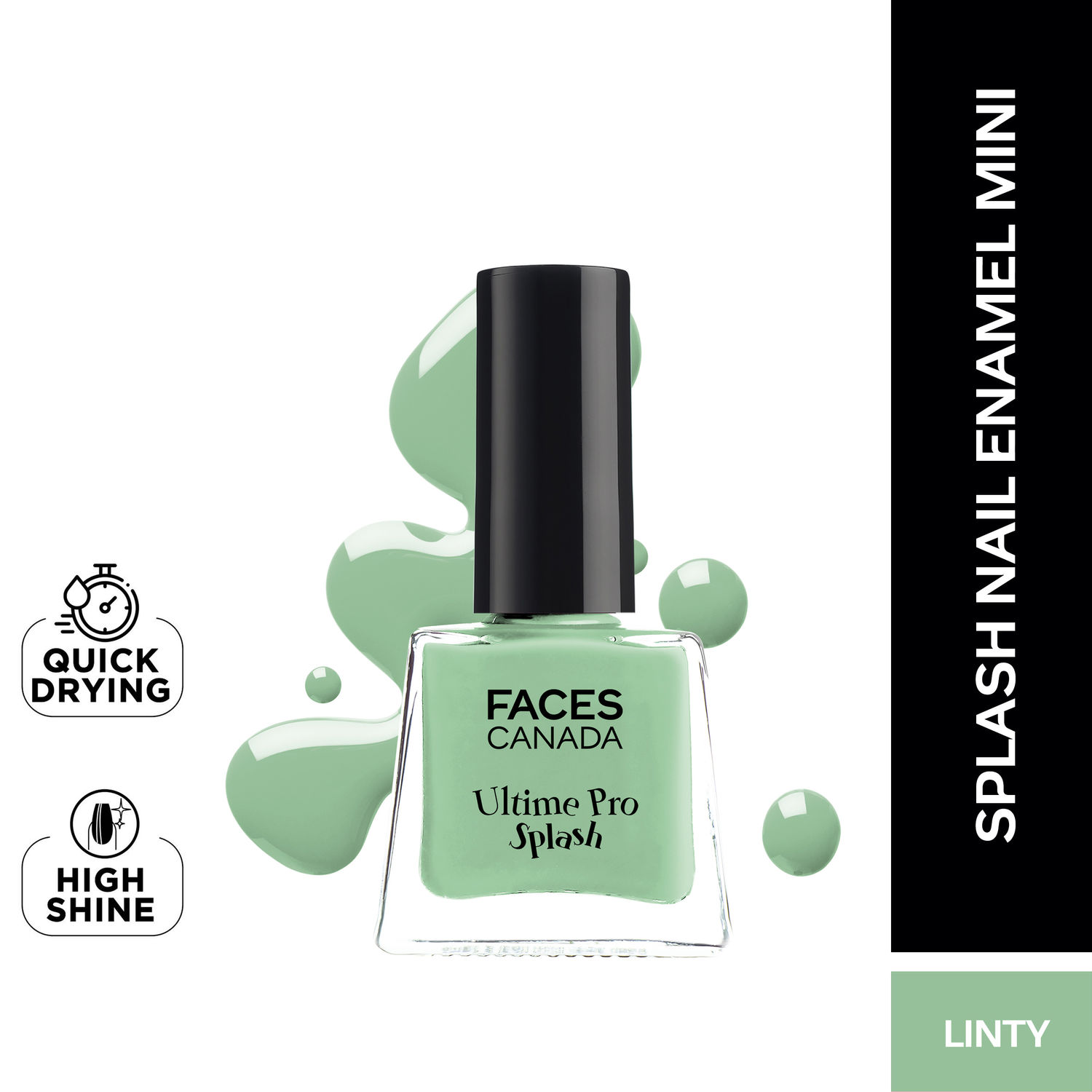 Buy FACES CANADA Ultime Pro Splash Mini Nail Enamel - Linty 45 (5ml) | Quick Drying | Glossy Finish | Long Lasting | No Chip Formula | High Shine Nail Polish For Women | No Harmful Chemicals - Purplle