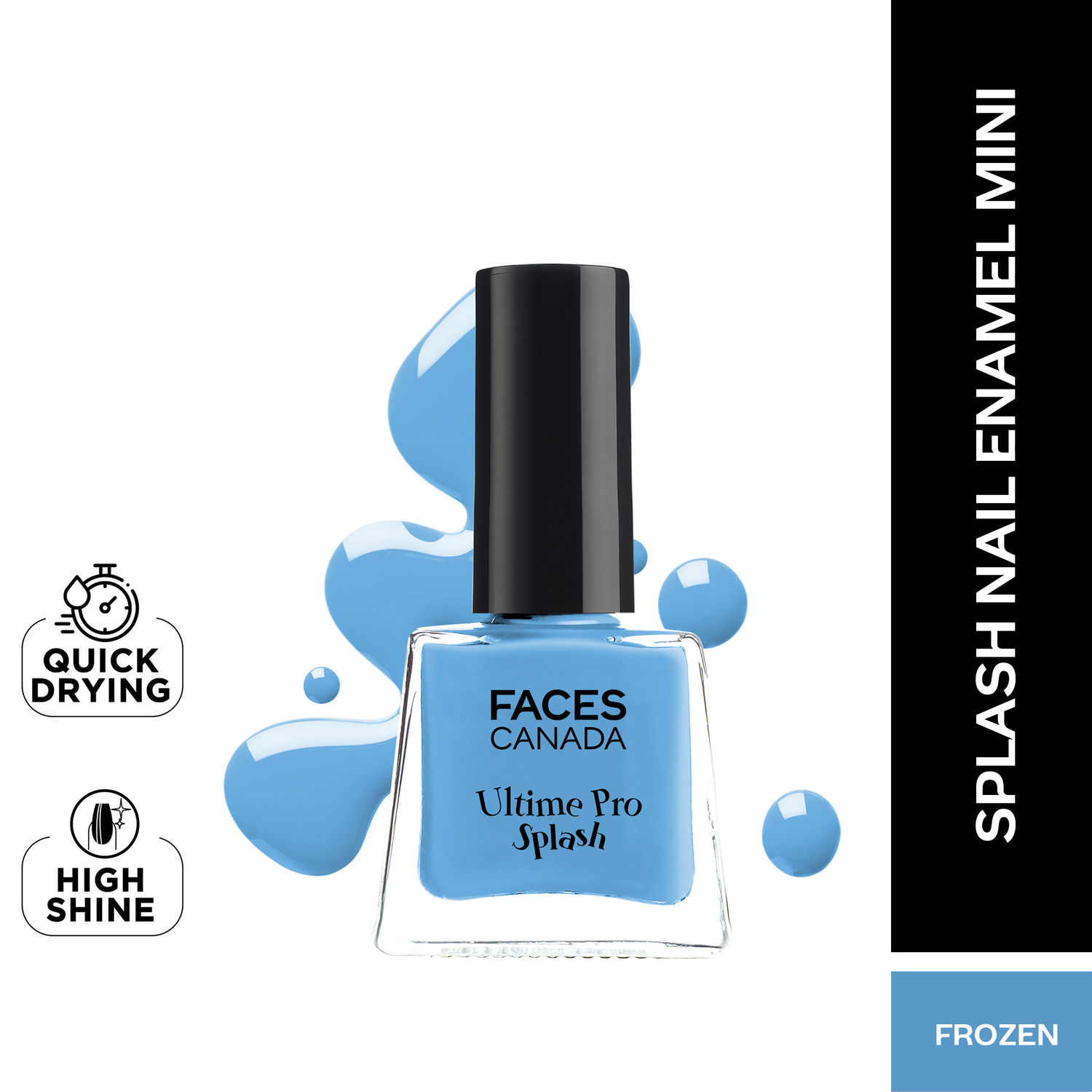 Buy FACES CANADA Ultime Pro Splash Mini Nail Enamel - Frozen 40 (5ml) | Quick Drying | Glossy Finish | Long Lasting | No Chip Formula | High Shine Nail Polish For Women | No Harmful Chemicals - Purplle