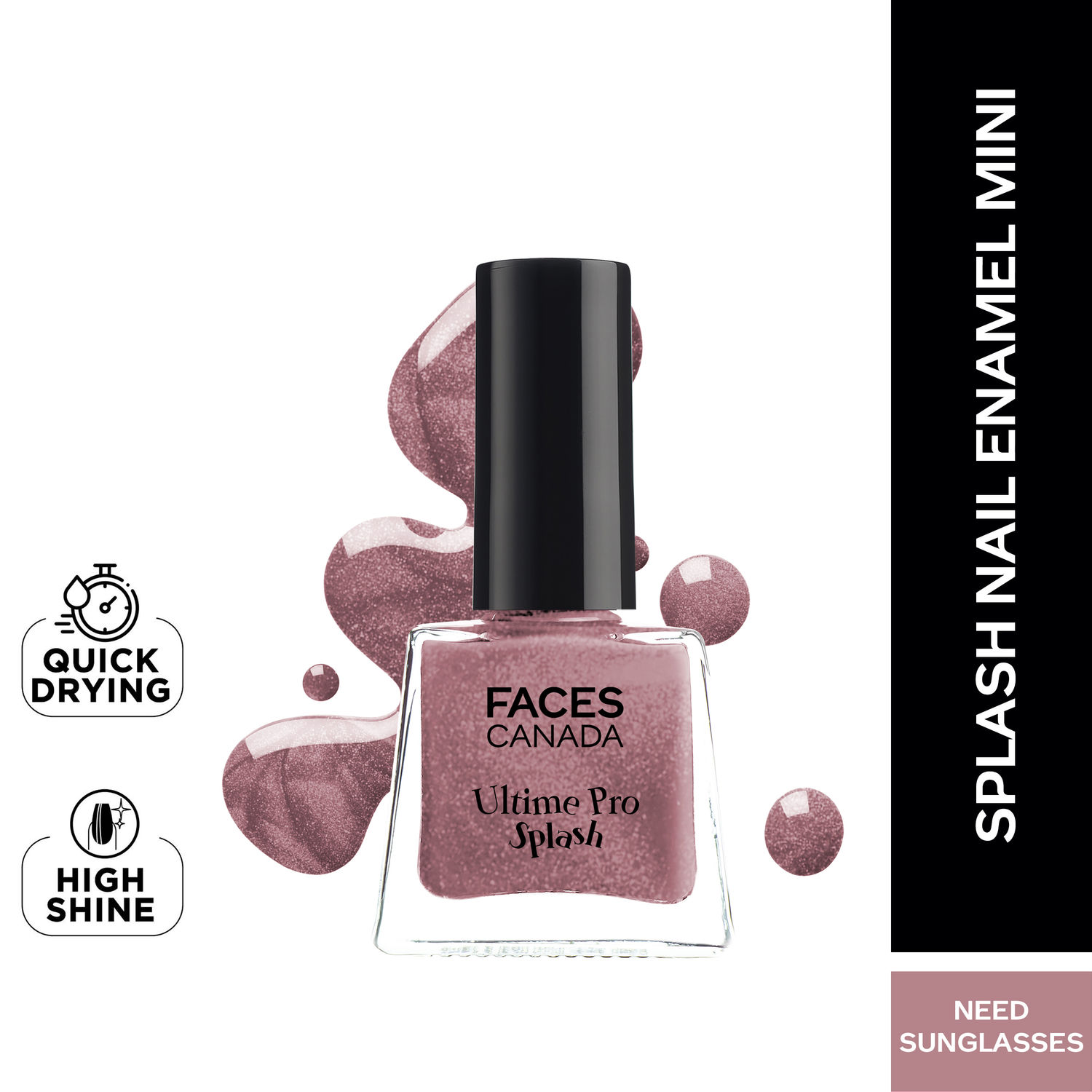 Buy FACES CANADA Ultime Pro Splash Mini Nail Enamel - Need Sunglasses 16 (5ml) | Quick Drying | Glossy Finish | Long Lasting | No Chip Formula | High Shine Nail Polish For Women | No Harmful Chemicals - Purplle