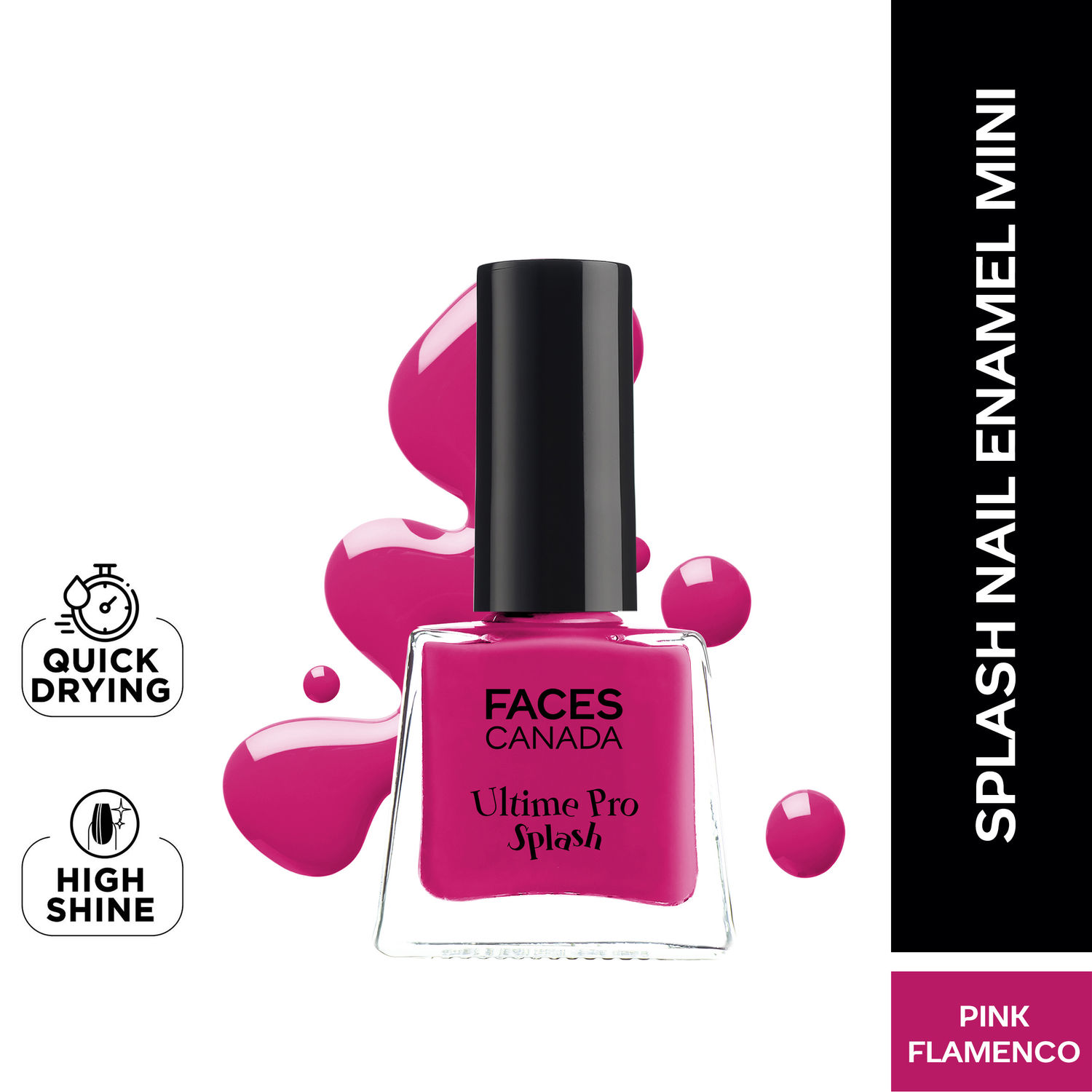 Buy FACES CANADA Ultime Pro Splash Mini Nail Enamel - Pink Flemenco 21 (5ml) | Quick Drying | Glossy Finish | Long Lasting | No Chip Formula | High Shine Nail Polish For Women | No Harmful Chemicals - Purplle