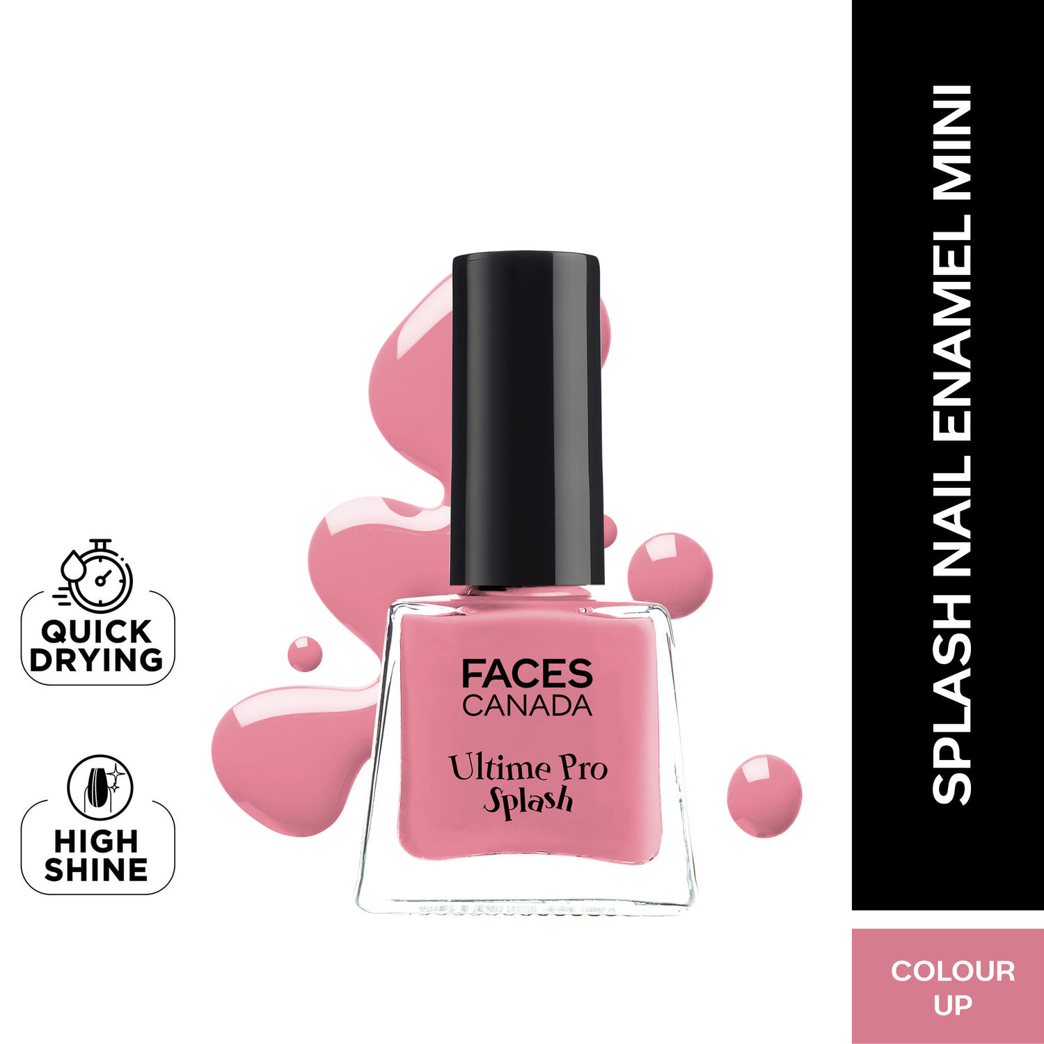 Buy FACES CANADA Ultime Pro Splash Mini Nail Enamel - Color Up 34 (5ml) | Quick Drying | Glossy Finish | Long Lasting | No Chip Formula | High Shine Nail Polish For Women | No Harmful Chemicals - Purplle