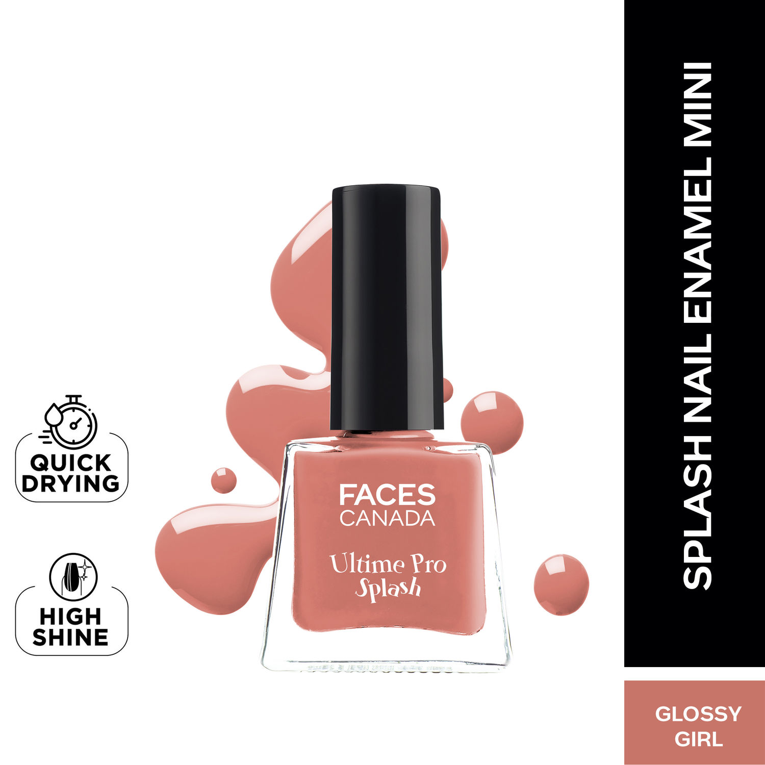 Buy FACES CANADA Ultime Pro Splash Mini Nail Enamel - Glossy Girl 42 (5ml) | Quick Drying | Glossy Finish | Long Lasting | No Chip Formula | High Shine Nail Polish For Women | No Harmful Chemicals - Purplle