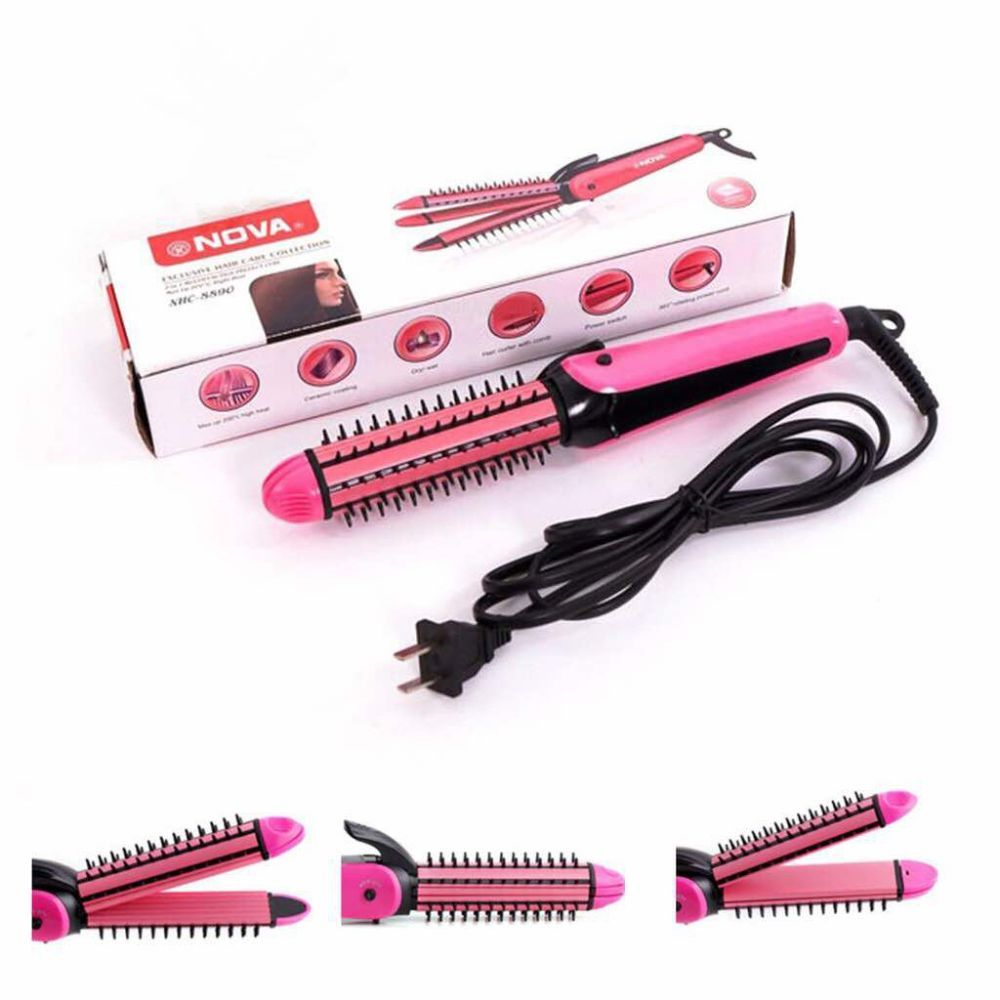 New NOVA Professional 3IN1 Hair Straightener Curler Crimper